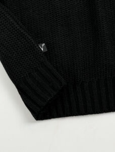 V2 Maglione girocollo 3D misto lana con taschino stampa SCOZZESE nero (3)