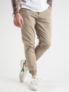 BERNA Pantalone chinos leggero slim con catenella rimovibile 220180 sabbia (2)