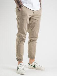BERNA Pantalone chinos leggero slim con catenella rimovibile 220180 sabbia (3)