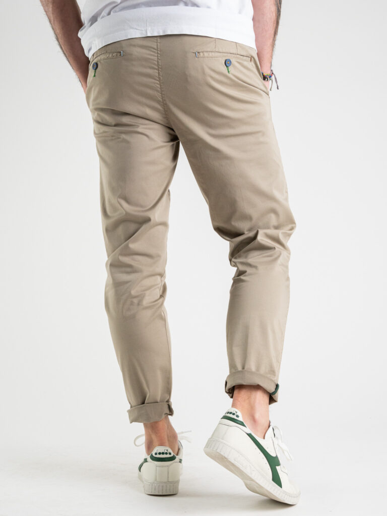 BERNA Pantalone chinos leggero slim con catenella rimovibile 220180 sabbia 5 BERNA BERNA Pantalone in cotone leggero con taglio slim fit 220180 Sabbia