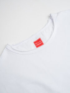 BL11 T-shirt in cotone con dettagli sulla manica sinistra BASIC Blu (14)