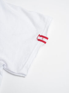 BL11 T-shirt in cotone con dettagli sulla manica sinistra BASIC Blu (15)