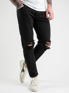 ESTASI Jeans con rotture alle ginocchia KLOPP nero (1)