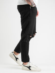 ESTASI Jeans con rotture alle ginocchia KLOPP nero (2)