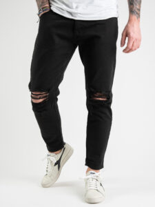 ESTASI Jeans con rotture alle ginocchia KLOPP nero (9)