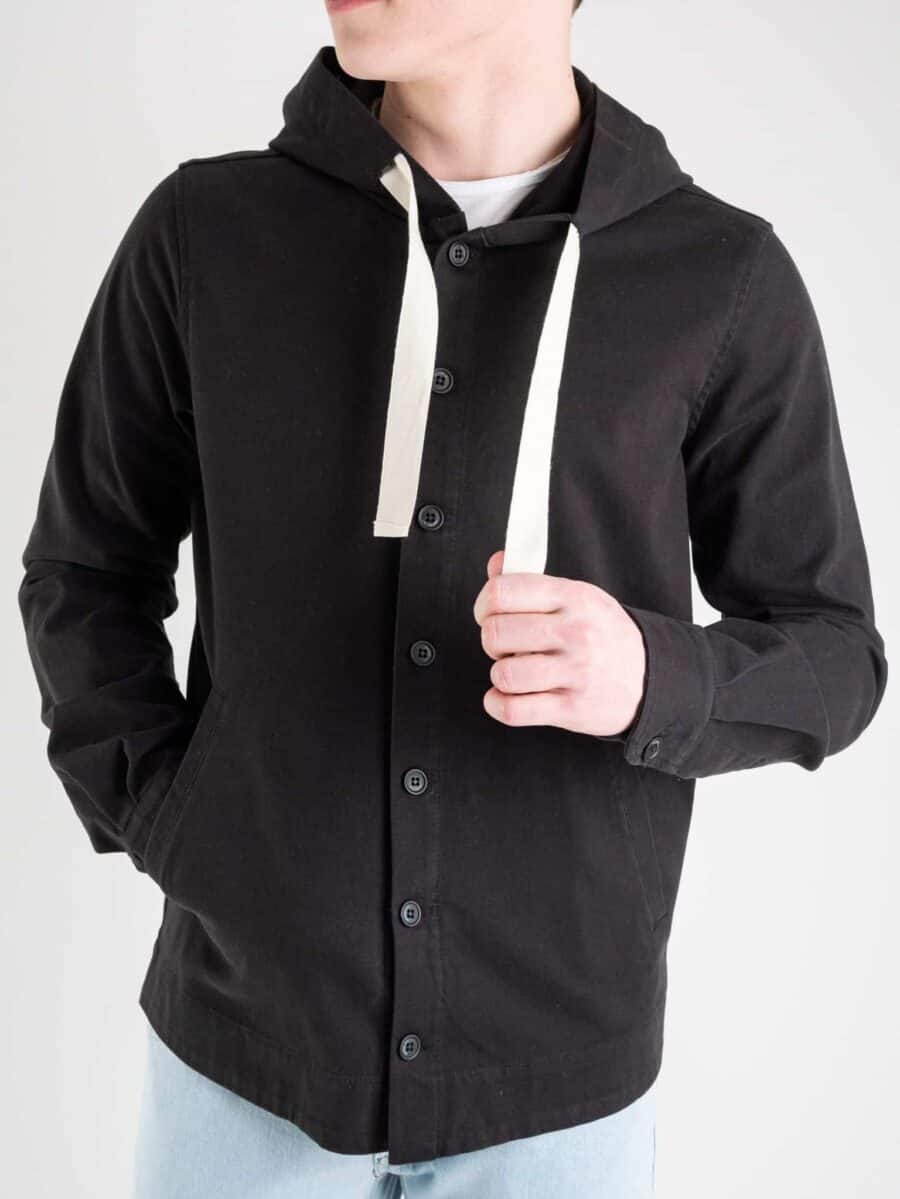 IMPERIAL Giacchetta in cotone con tasche frontali e cappuccio CA17CF0L nero
