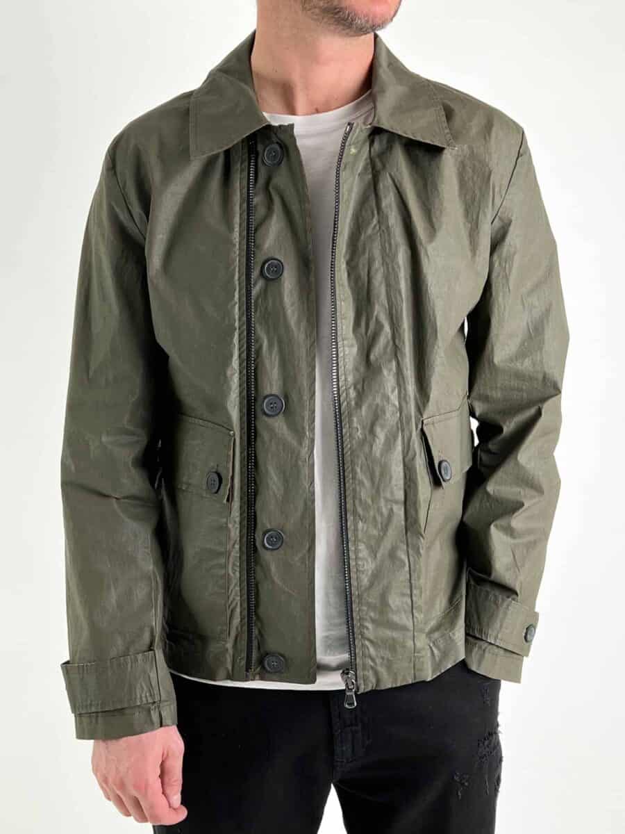 IMPERIAL Giacchetta leggera da mezza stagione cerata V3908W0010 verde
