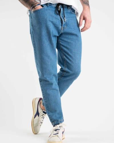 Jeans gamba ampia senza rotture CR2192 azzurro2 Jeans gamba ampia senza rotture CR2192 azzurro