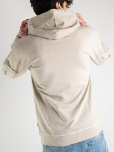 ONLY&SONS Felpa garzata con cappuccio e tasca sulla manica KOLTON 22021745 Silver lining (4)