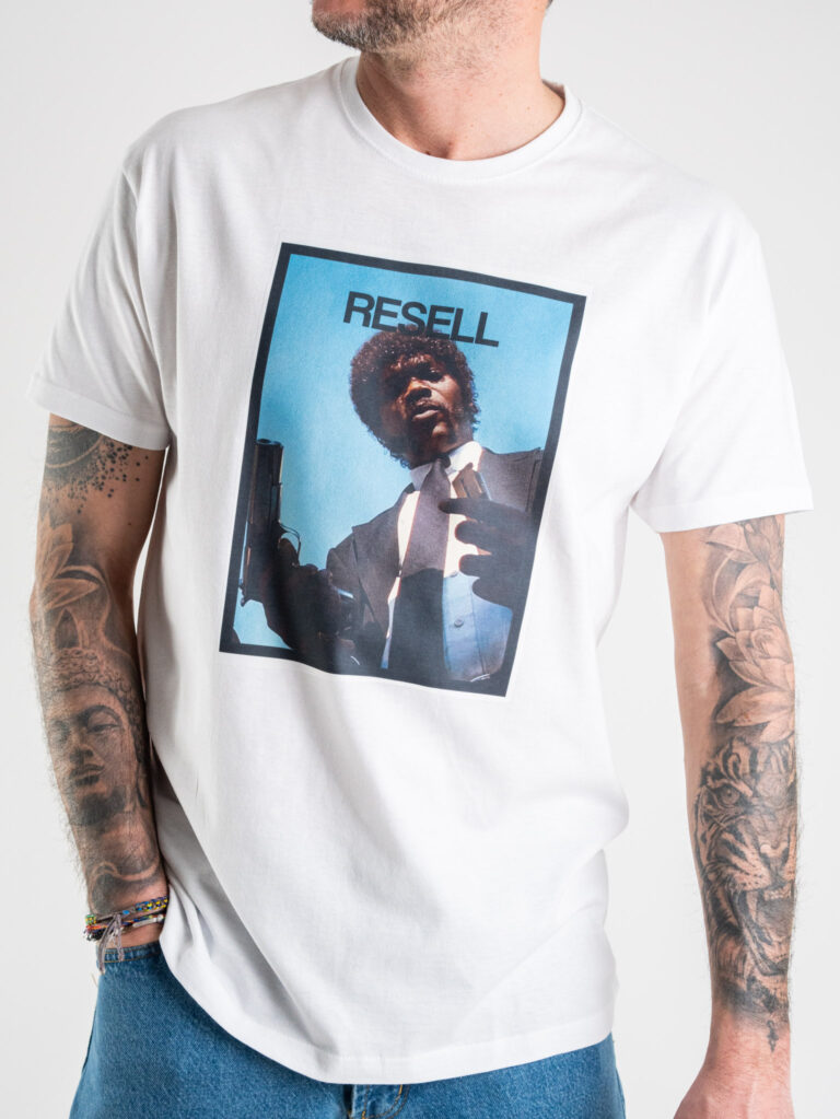 RESELL T shirt in cotone con stampa Pulp Fiction 71 bianco6 RESELL APPAREL RESELL T-shirt in cotone con stampa PULP FICTION 71 bianco