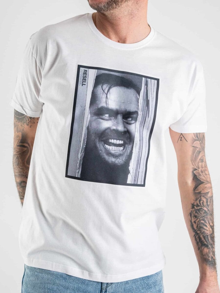 RESELL T-shirt in cotone con stampa SHINING 62 bianco