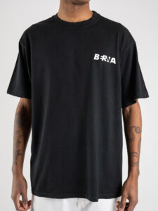 BERNA T-shirt over con stampa logo frontale 220068 Nero (1)