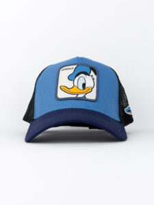 CAPSLAB Cappellino azzurro con becca blu patch stampa looney tunes DONALD3
