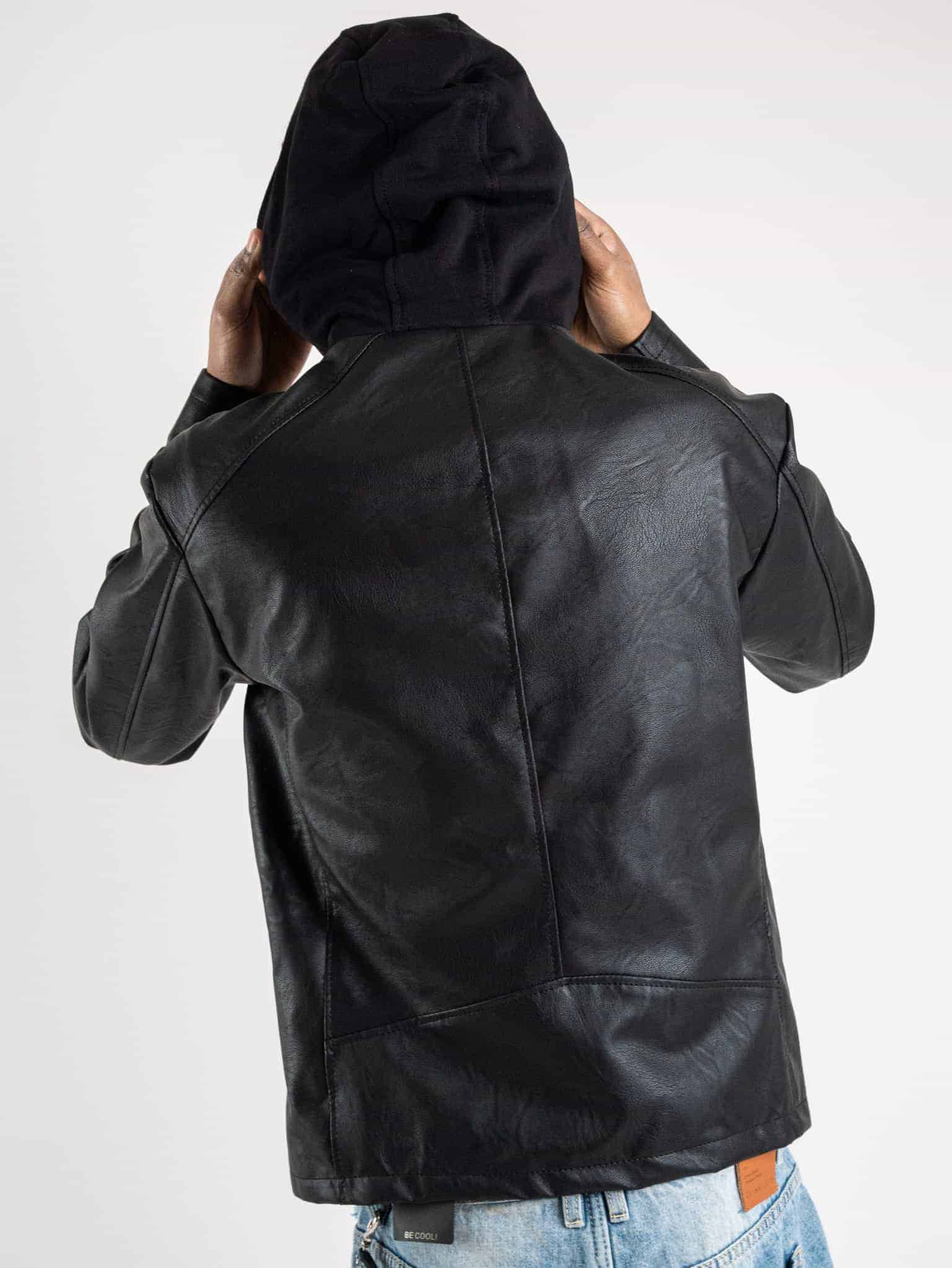 IMPERIAL Giubbino in ecopelle con cappuccio in felpa U3025496 Nero Prezzo 79 50 Estasi Fashion