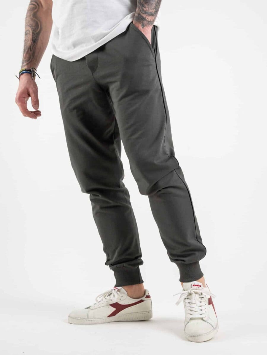 MOD Pantalone tuta in cotone leggero con cucitura laterale CA60 Verde