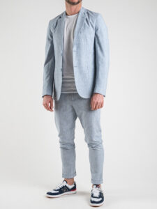 OVER-D Giacca da abito a due bottoni con tasche frontali G14 Denim (7)