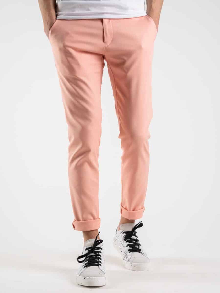 OVER-D Pantalone in misto cotone A03 Salmone
