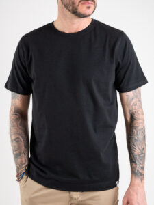 OVER-D T-shirt morbida tinta unita in cotone OM115TST02 Nero (1)