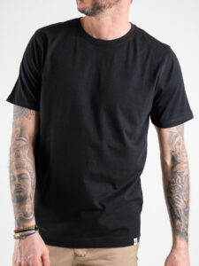 OVER-D T-shirt morbida tinta unita in cotone OM115TST02 Nero (2)