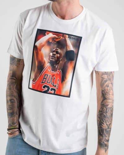 RESELL T shirt in cotone con stampa BULLS 270 bianco 2 Nuovi Arrivi