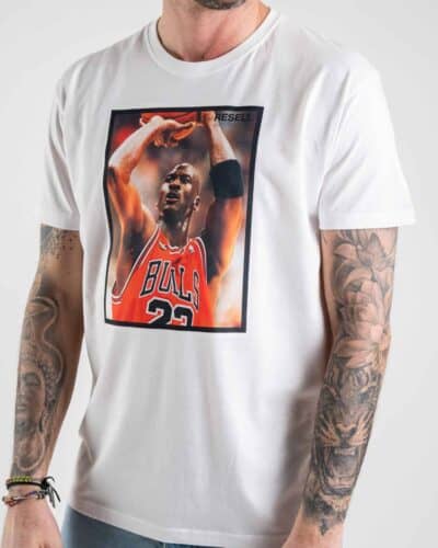 RESELL T shirt in cotone con stampa BULLS 270 bianco 3 RESELL APPAREL RESELL T-shirt in cotone con stampa BULLS Jordan 270 bianco