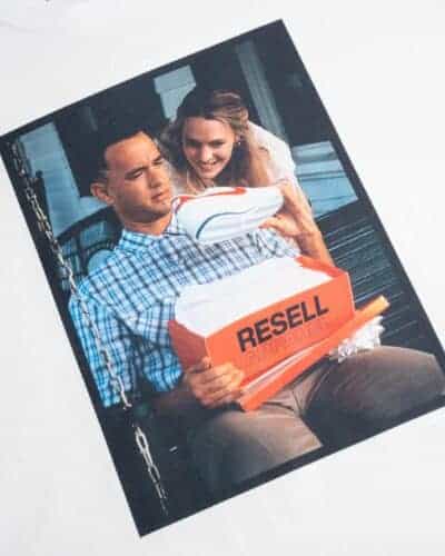 RESELL T shirt in cotone con stampa FORREST GUMP 254 bianco 1 RESELL APPAREL RESELL T-shirt in cotone con stampa FORREST GUMP 254 bianco