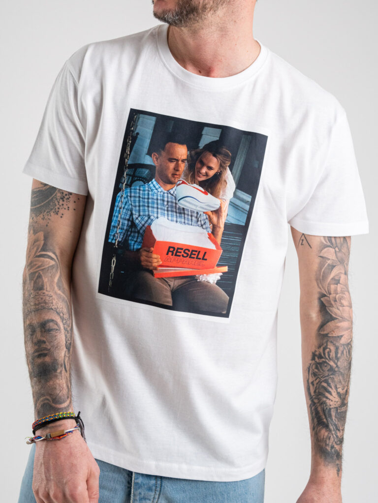 RESELL T shirt in cotone con stampa FORREST GUMP 254 bianco 4 RESELL APPAREL RESELL T-shirt in cotone con stampa FORREST GUMP 254 bianco