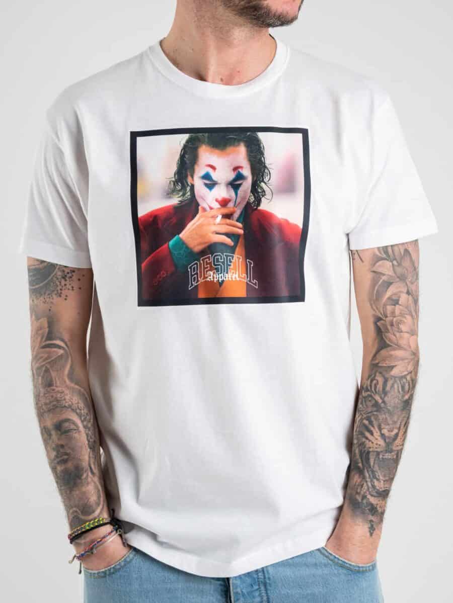 RESELL T-shirt in cotone con stampa JOKER 281 Bianco