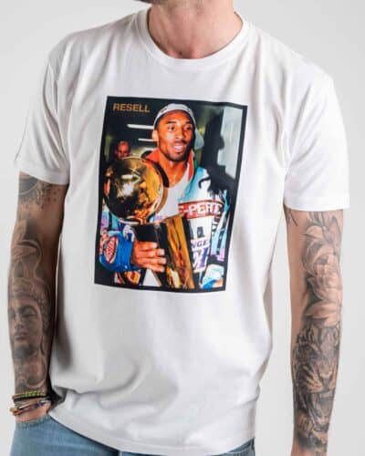 RESELL T shirt in cotone con stampa KOBE BRYANT 251 bianco 5 Nuovi Arrivi