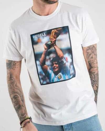 RESELL T shirt in cotone con stampa MARADONA 284 Bianco 5 RESELL APPAREL RESELL T-shirt in cotone con stampa MARADONA 284 Bianco