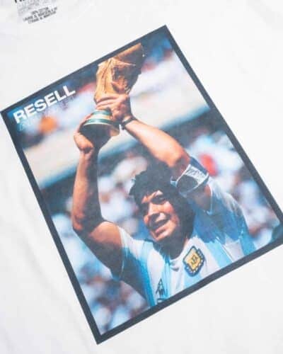 RESELL T shirt in cotone con stampa MARADONA 284 Bianco 7 RESELL APPAREL RESELL T-shirt in cotone con stampa MARADONA 284 Bianco