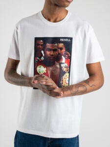 RESELL T-shirt in cotone con stampa TYSON 273 bianco (4)