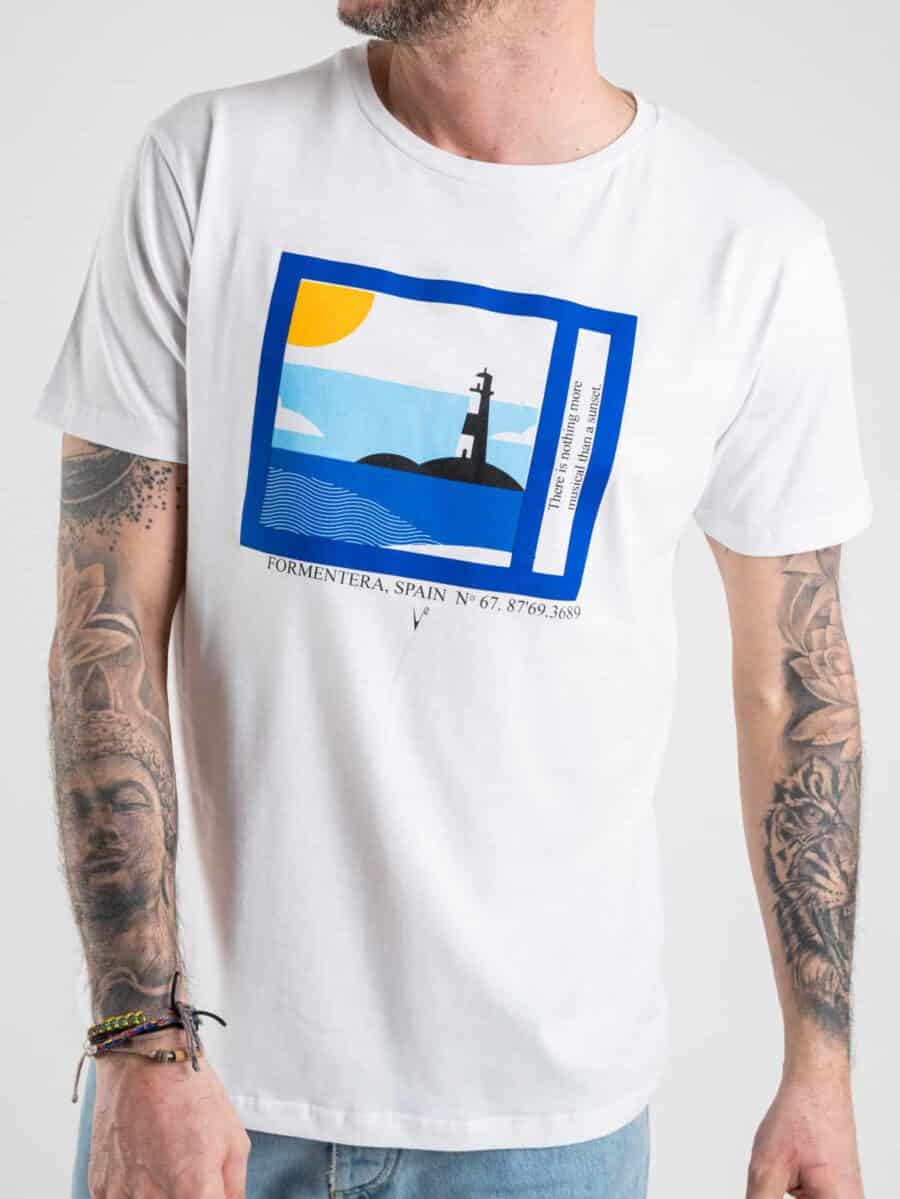 V2 T-shirt in cotone con stampa FORMENTERA Bianca