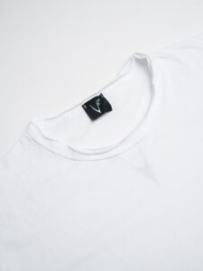 V2 T-shirt in cotone con taschino stampa SMILE bianca (1)