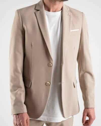 ALEANDRO LA CORTE Giacca leggera da abito slim fit MILK Beige 1 ALEANDRO LA CORTE ALEANDRO LA CORTE Giacca leggera slim fit MILK Beige