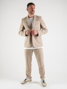 ALEANDRO LA CORTE Giacca leggera da abito slim fit MILK Beige (10)