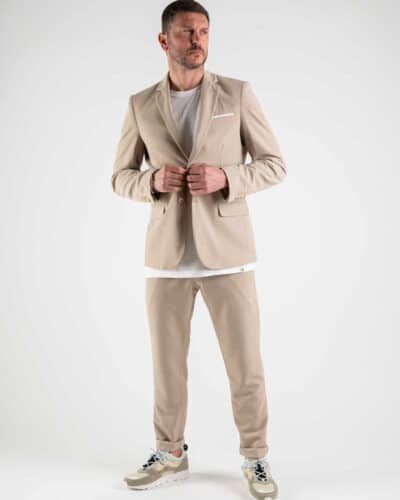 ALEANDRO LA CORTE Giacca leggera da abito slim fit MILK Beige 10 ALEANDRO LA CORTE ALEANDRO LA CORTE Giacca leggera slim fit MILK Beige