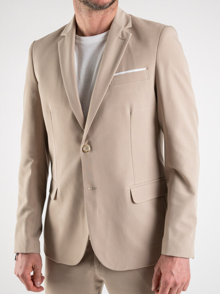 ALEANDRO LA CORTE Giacca leggera da abito slim fit MILK Beige 11 ALEANDRO LA CORTE ALEANDRO LA CORTE Giacca leggera slim fit MILK Beige