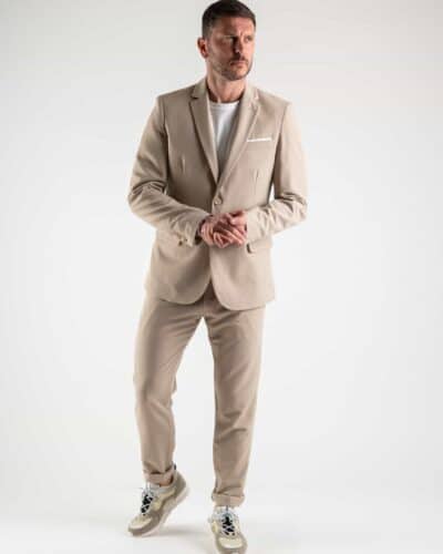 ALEANDRO LA CORTE Giacca leggera da abito slim fit MILK Beige 5 ALEANDRO LA CORTE ALEANDRO LA CORTE Giacca leggera slim fit MILK Beige