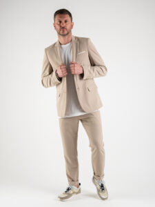 ALEANDRO LA CORTE Giacca leggera da abito slim fit MILK Beige (9)