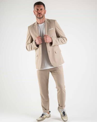 ALEANDRO LA CORTE Giacca leggera da abito slim fit MILK Beige 9 ALEANDRO LA CORTE ALEANDRO LA CORTE Giacca leggera slim fit MILK Beige