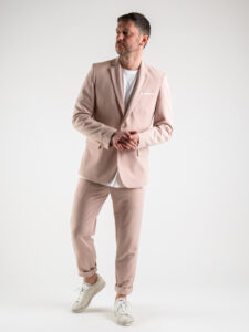ALEANDRO LA CORTE Giacca leggera da abito slim fit MILK Rosa (10)