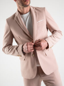 ALEANDRO LA CORTE Giacca leggera da abito slim fit MILK Rosa (3)