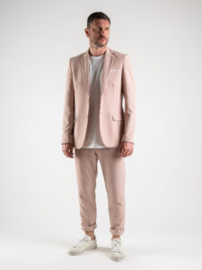 ALEANDRO LA CORTE Giacca leggera da abito slim fit MILK Rosa (6)