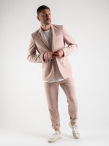 ALEANDRO LA CORTE Giacca leggera da abito slim fit MILK Rosa (8)