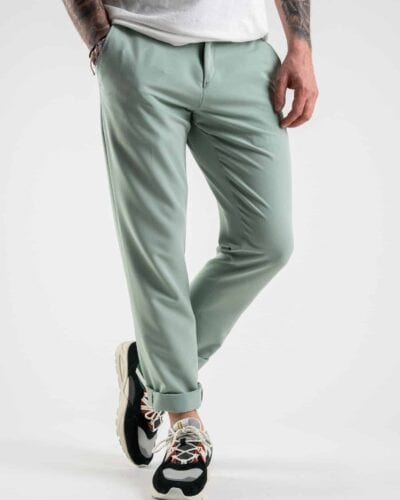 ALEANDRO LA CORTE Pantalone leggero da abito slim fit MILK Acquamarina 1 Nuovi Arrivi