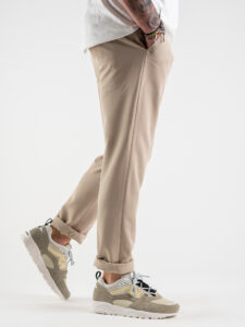 ALEANDRO LA CORTE Pantalone leggero da abito slim fit MILK Beige (2)