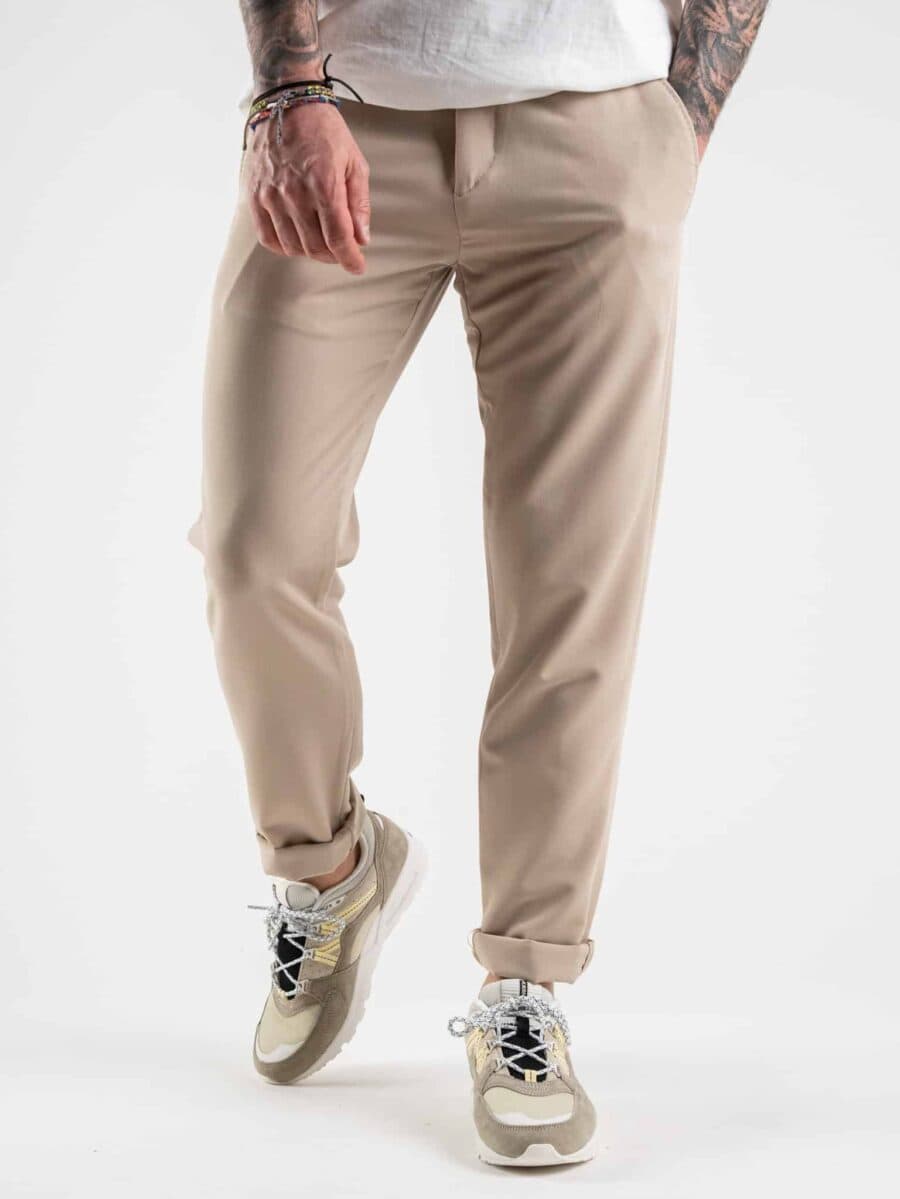 ALEANDRO LA CORTE Pantalone leggero slim fit MILK Beige