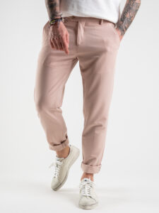 ALEANDRO LA CORTE Pantalone leggero da abito slim fit MILK Rosa (1)