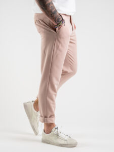 ALEANDRO LA CORTE Pantalone leggero da abito slim fit MILK Rosa (3)